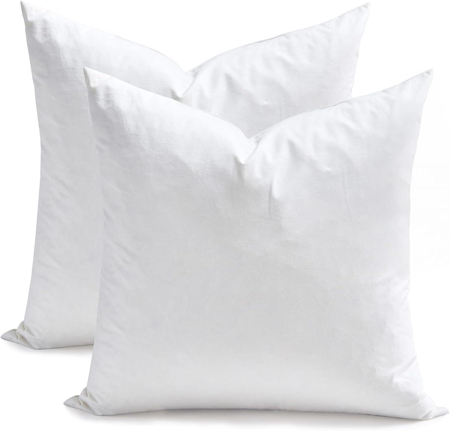 Digital Decor Pillow Insert Sham, Standard/White (18" x 18", Double Pack)