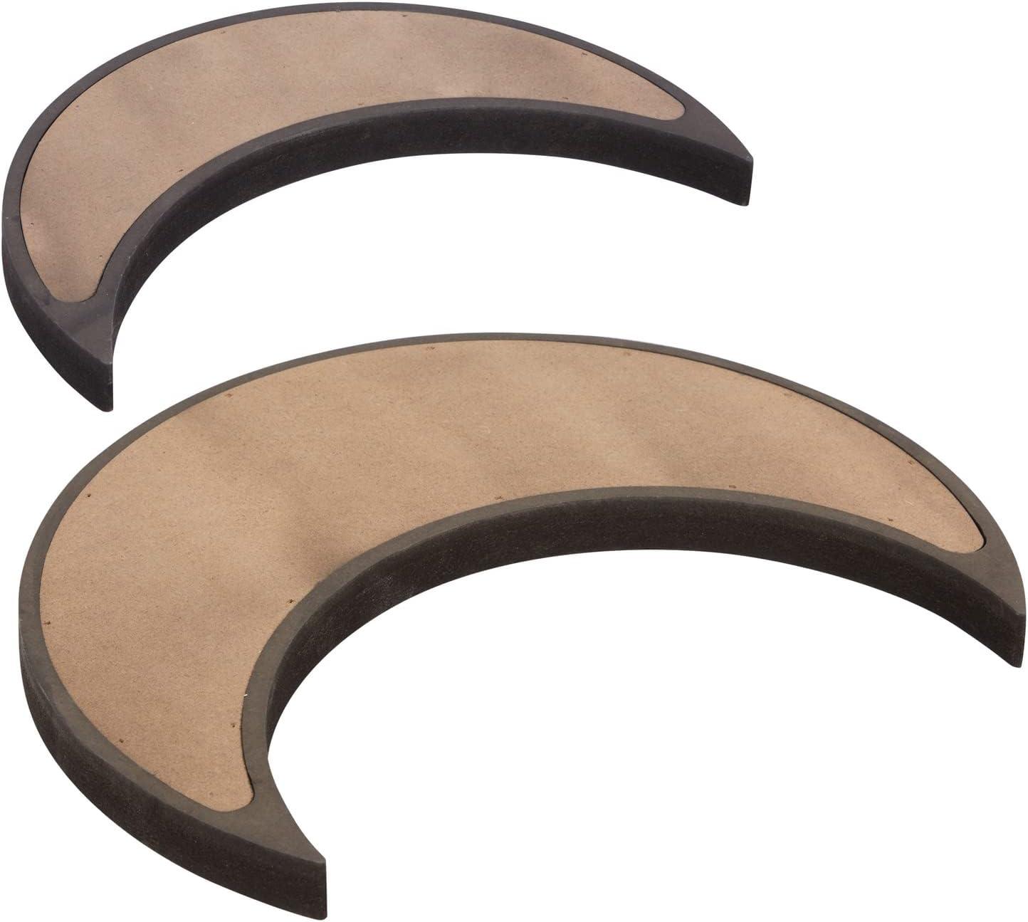 Farmlyn Creek 2-Piece Dark Brown Decorative Wooden Crescent Moon Tray - Rustic Home Décor Accents for Nursery & Shelf Decor - Crystals, Essential Oils, Gemstone Display & Perfume Tray