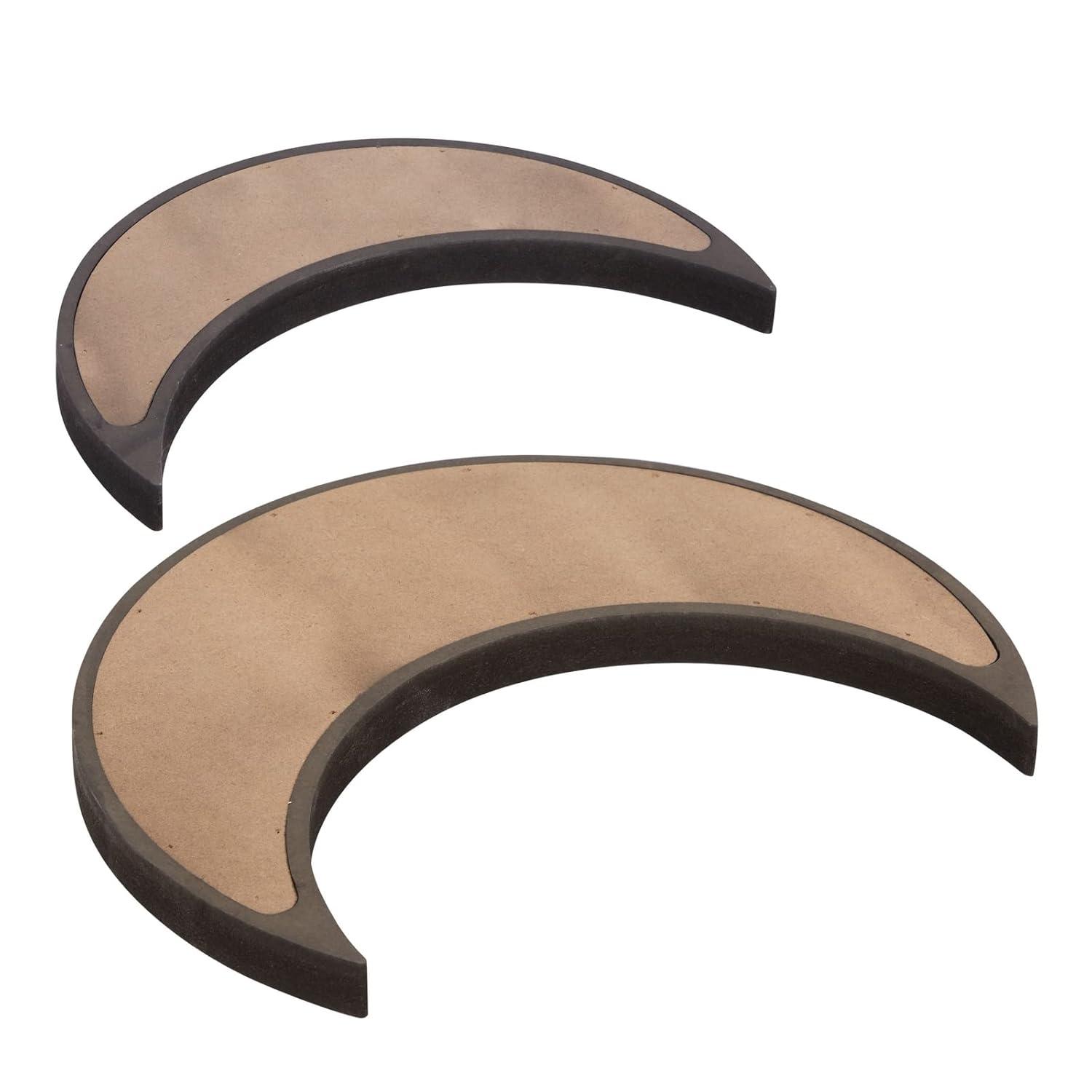 Farmlyn Creek 2-Piece Dark Brown Decorative Wooden Crescent Moon Tray - Rustic Home Décor Accents for Nursery & Shelf Decor - Crystals, Essential Oils, Gemstone Display & Perfume Tray