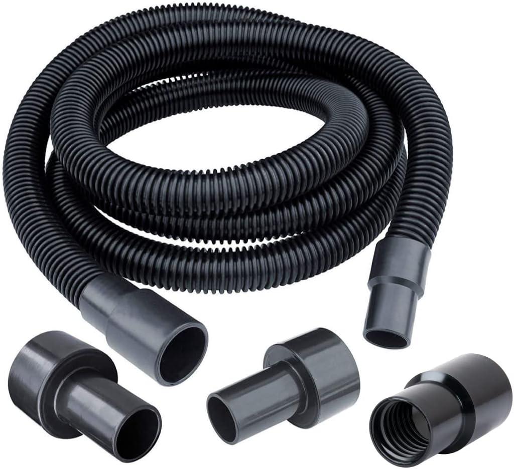 POWERTEC 10ft. Dust Collection Hose Kit with 5 Fittings for Woodworking Power Tools Home and Wet/Dry Shop Vacuums, 70347