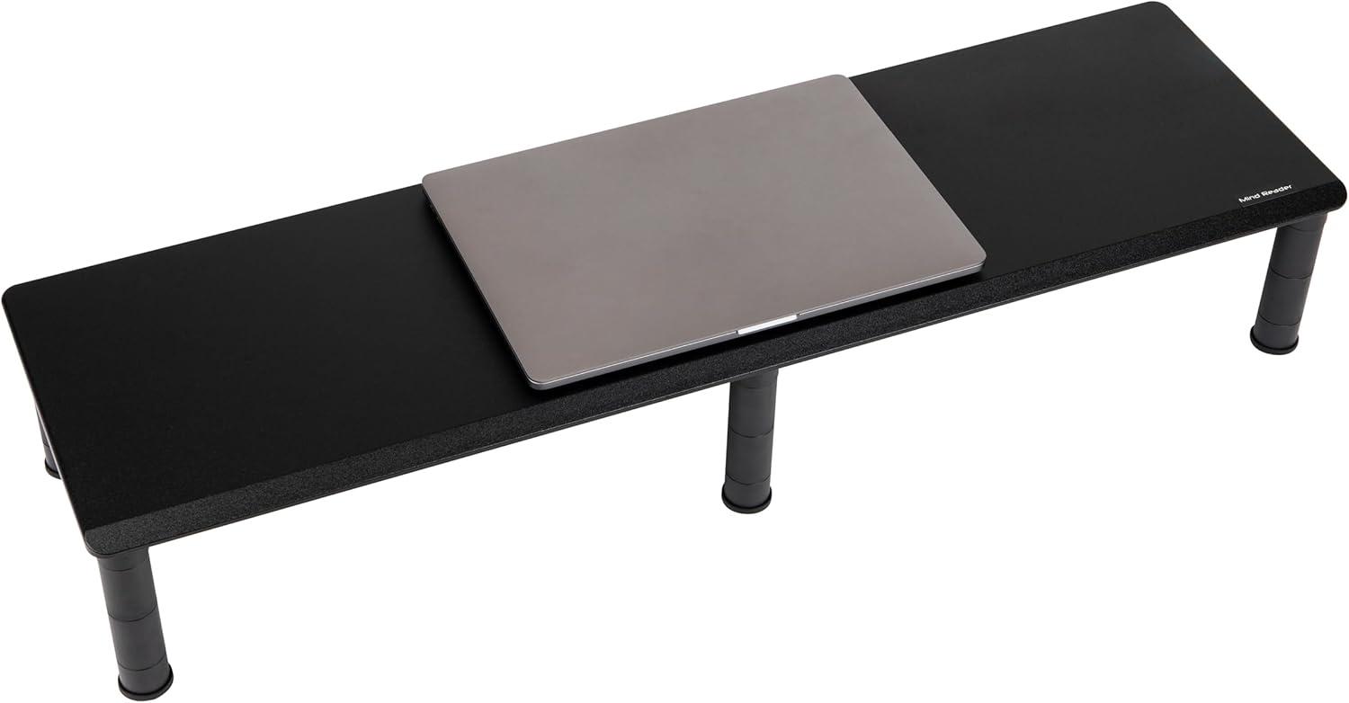 Mind Reader Large Dual Monitor Stand for Computer Screens, Riser Support, Black