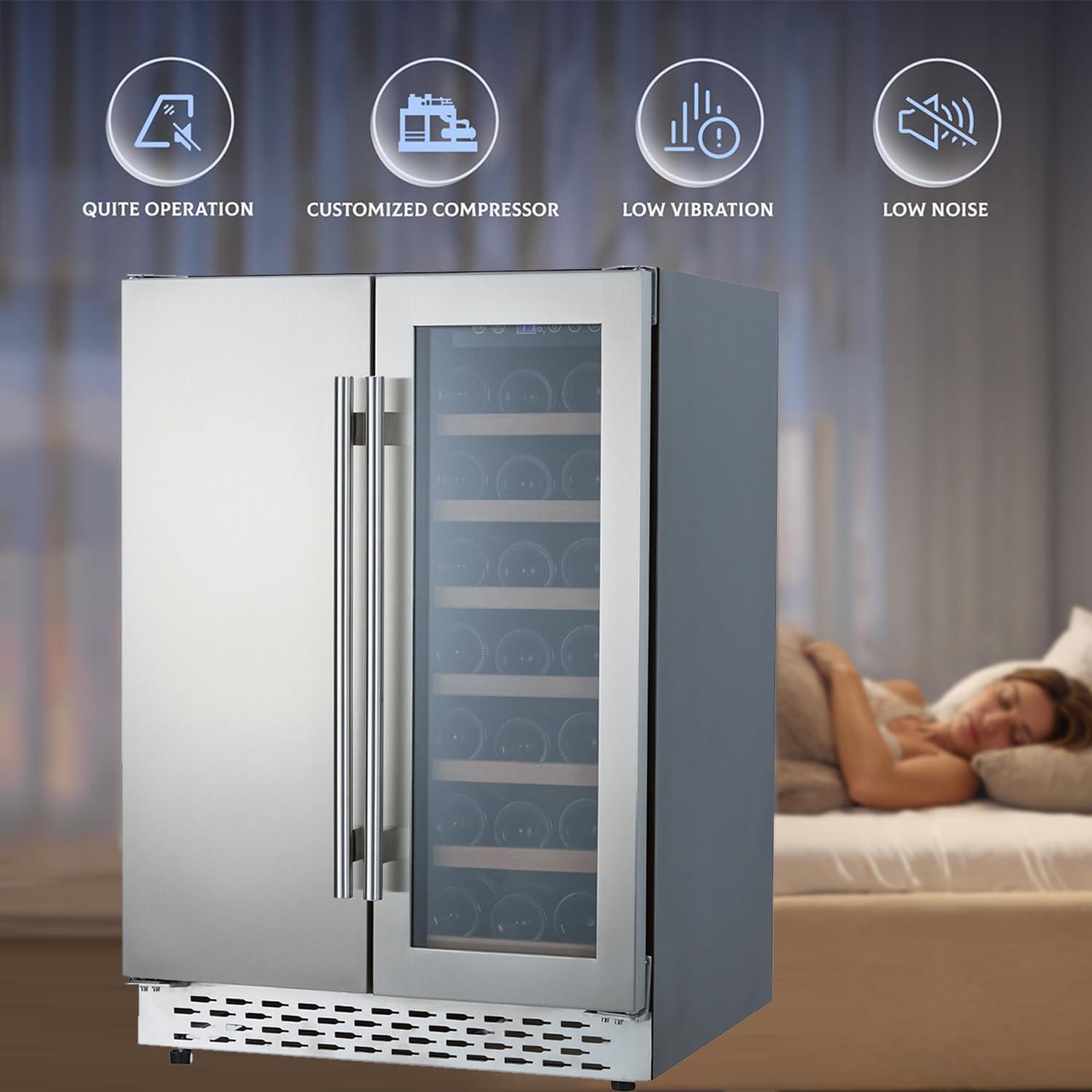 Accreate Beverage and Wine Cooler - Dual Zone, Built-in and Freestanding, Holds 54 Cans and 20 Bottles