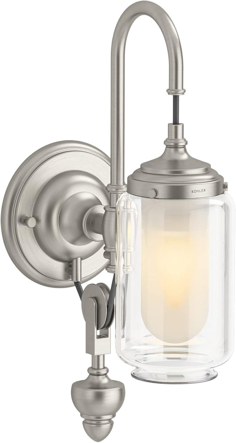 Brushed Nickel Adjustable Bathroom Vanity Wall Sconce