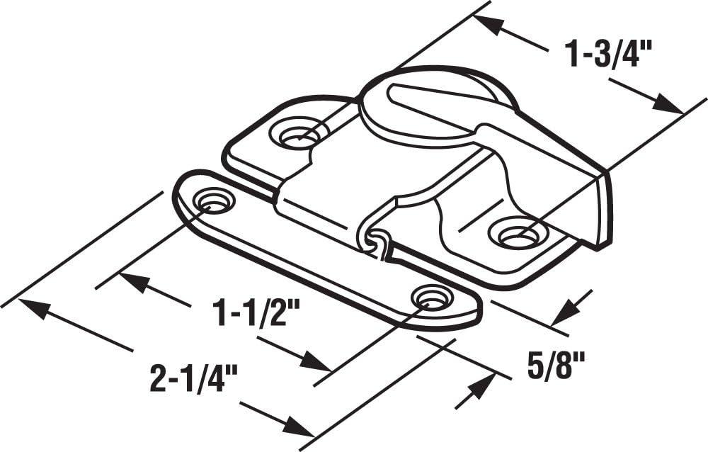 1-3/4 in. Antique Brass-Plated Stamped Steel Double Hung Sliding Window Sash Lock w/Draw Tight Cam-Action Latch Design