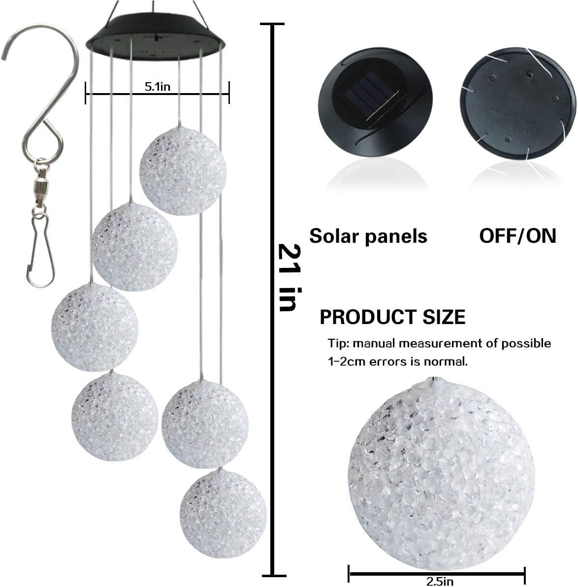 Color Changing Solar Powered Crystal Ball Wind Chime