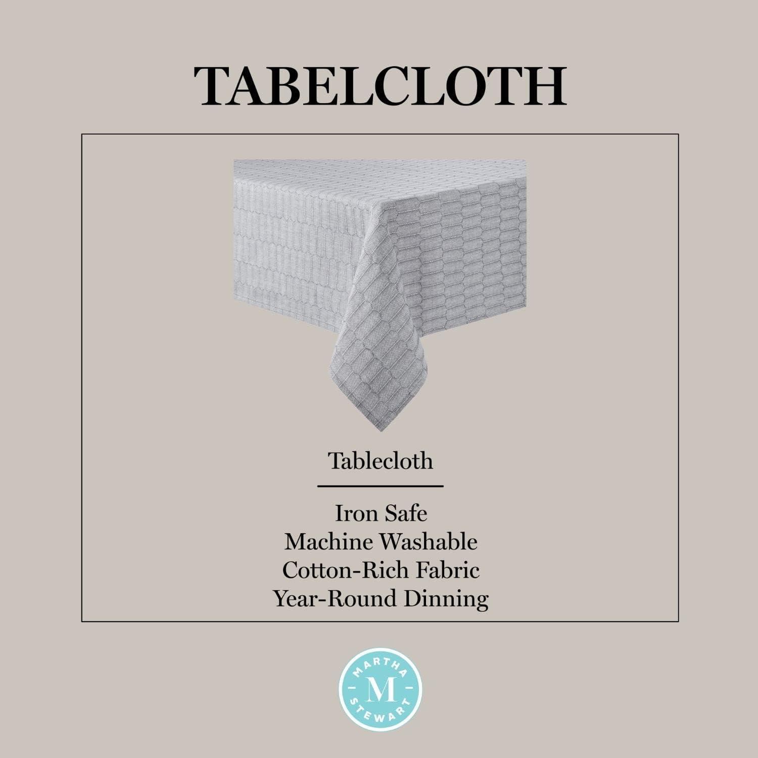 Charcoal Gray Honeycomb Pattern Rectangular Fabric Tablecloth