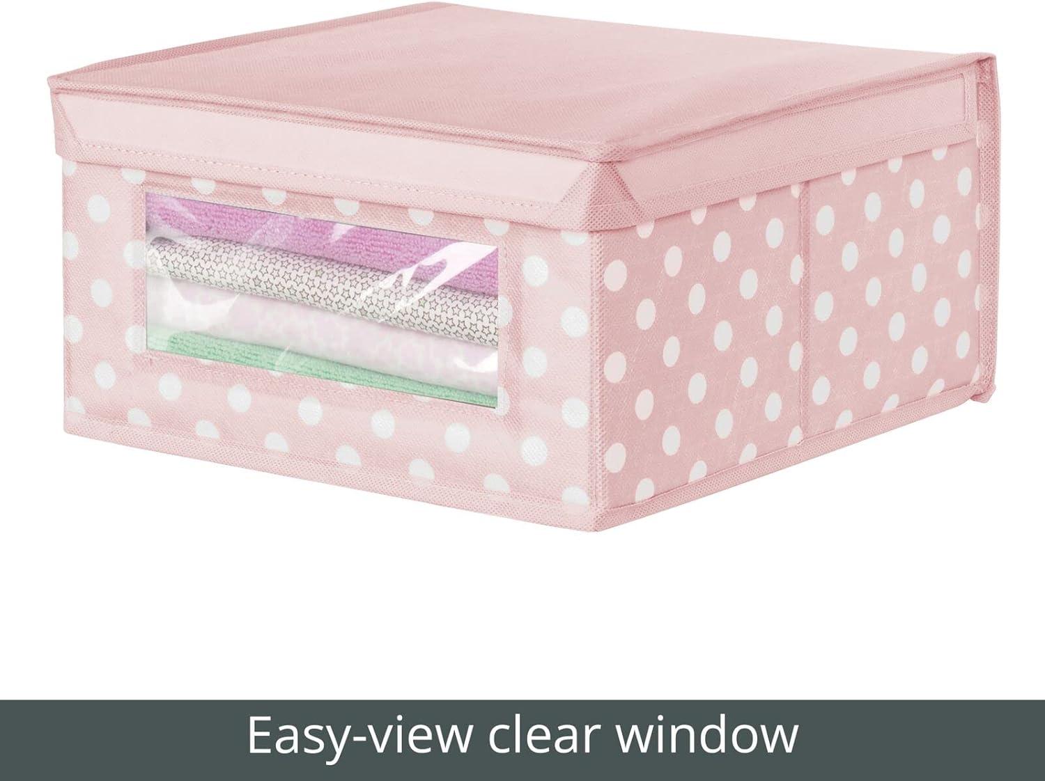 mDesign Medium Fabric Nursery Box with Lid/Window
