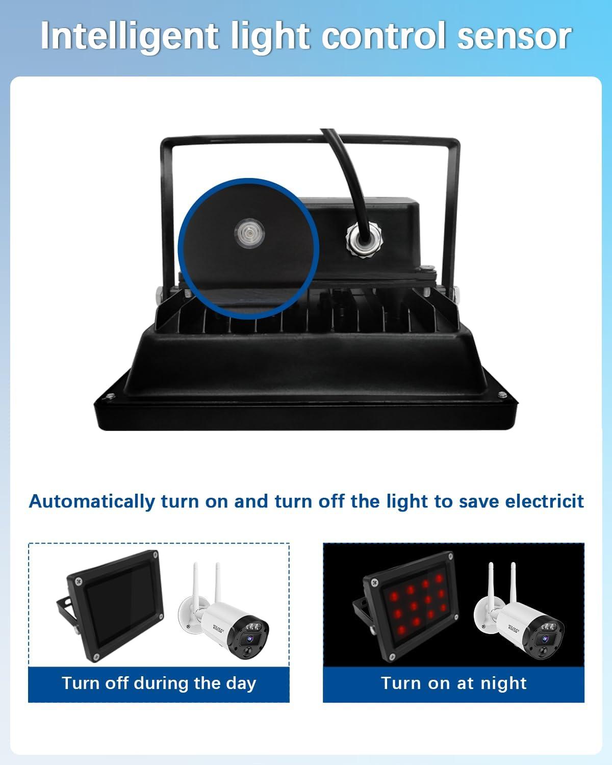 【12 LED Waterproof 】 IR Illuminator 90 Degree Wide Angle Long Range Infrared Light, 120ft 850nm IR Flood Lights with Power Adapter for Night Vision CCTV & IP Security Camera