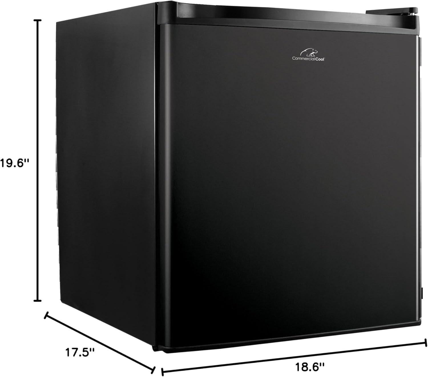 Commercial Cool 1.6 Cu. Ft. Black Compact Mini Refrigerator with Freezer