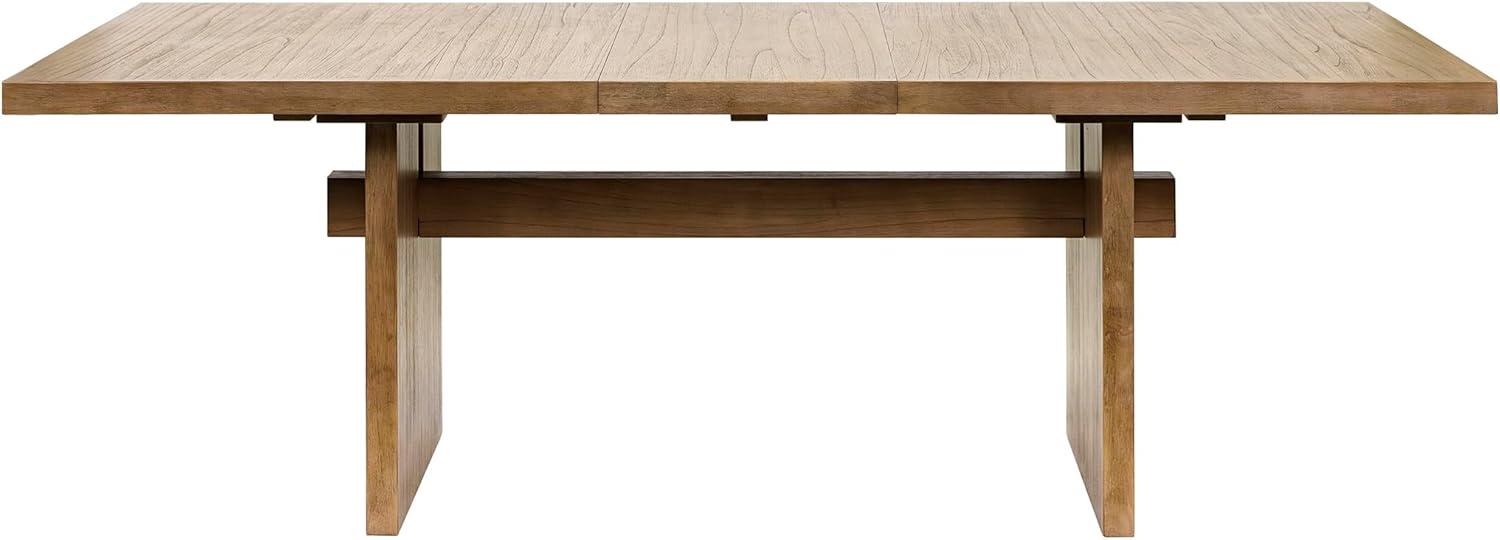 Coastal Wood Rectangular Kitchen Table with Six Chairs Dining Table Brown