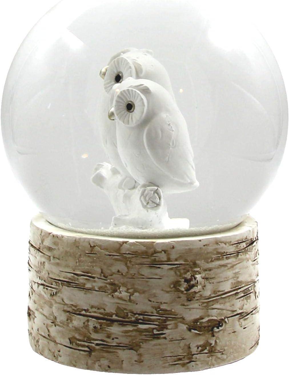 The San Francisco Music Box Company White Owl Babies 120MM Snow Globe