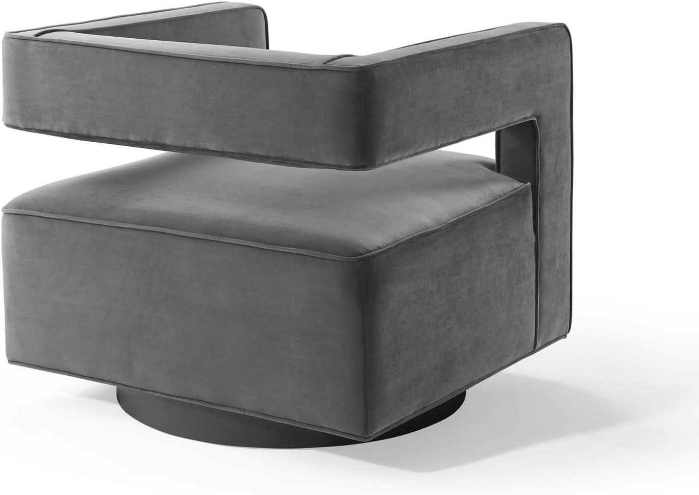 Booth Performance Velvet Swivel ArmchairGray