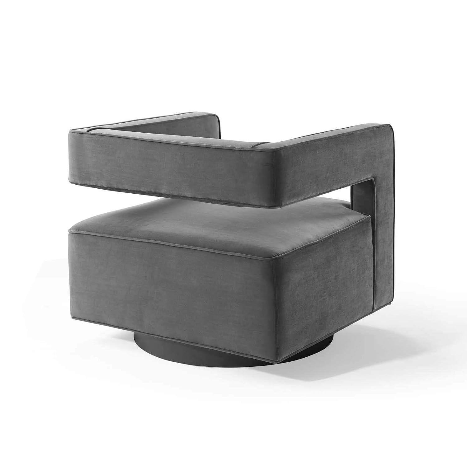 Booth Performance Velvet Swivel ArmchairGray