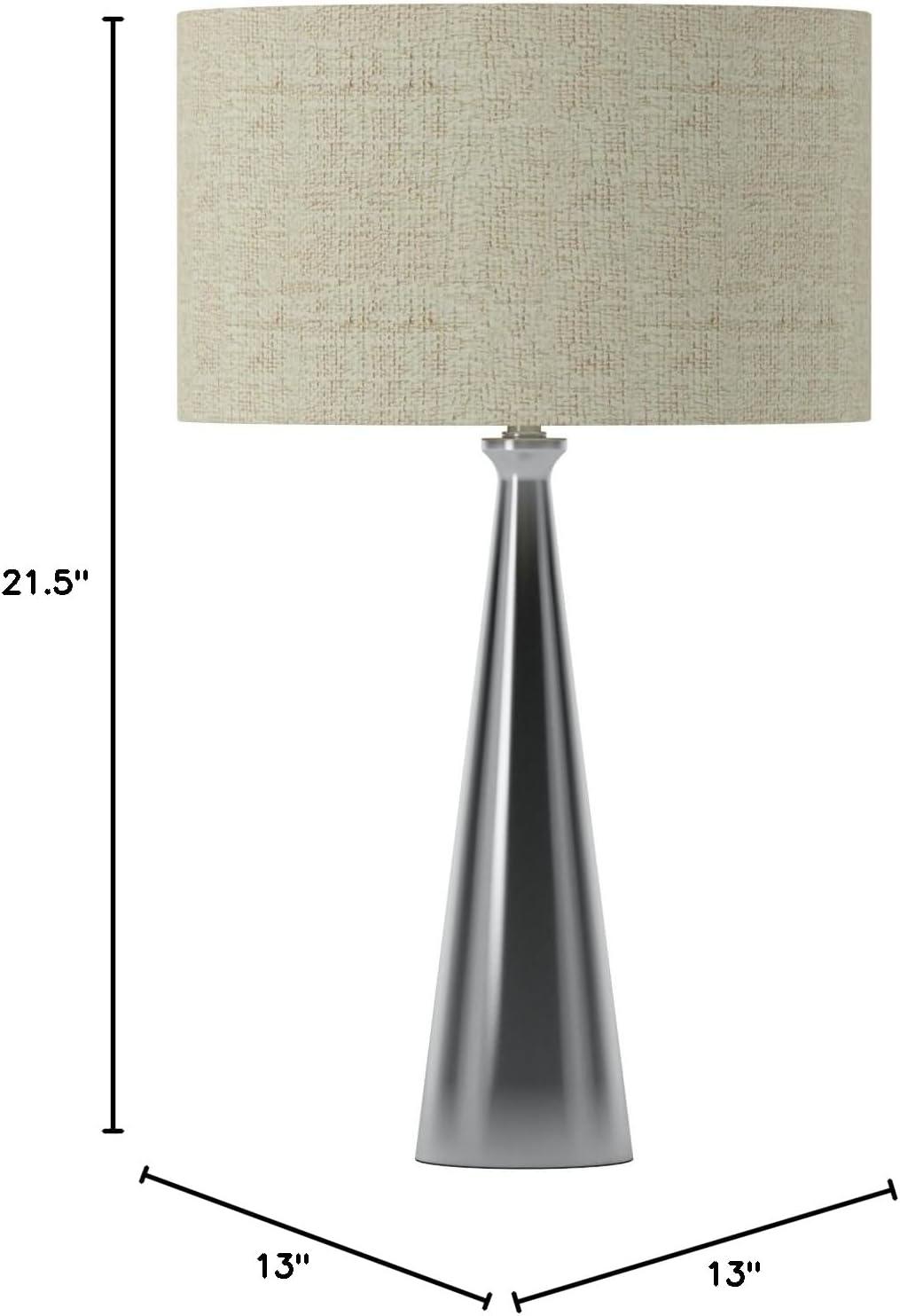 Black Tapered Metal Table Lamp with Cream Shade