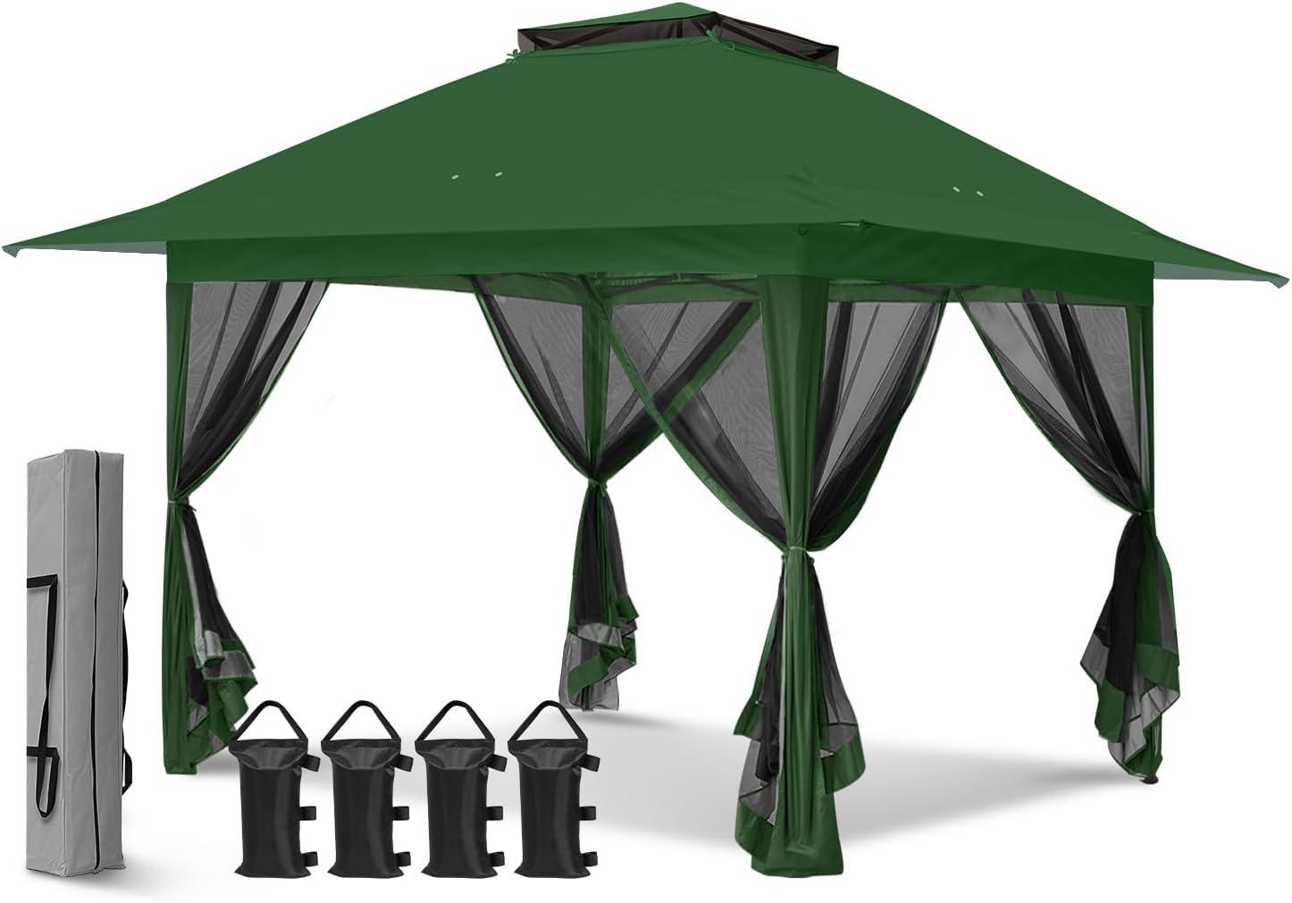 EAGLE PEAK Pop up Patio Gazebo 13 Ft. W x 13 Ft. D Metal Patio