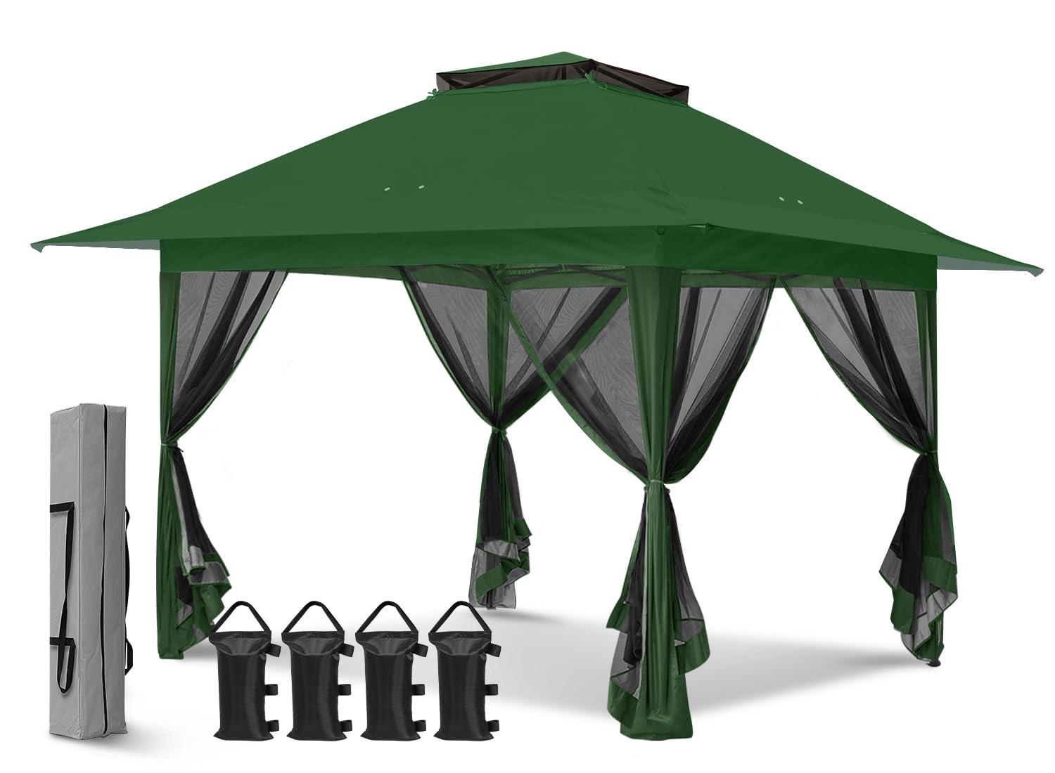 EAGLE PEAK Pop up Patio Gazebo 13 Ft. W x 13 Ft. D Metal Patio