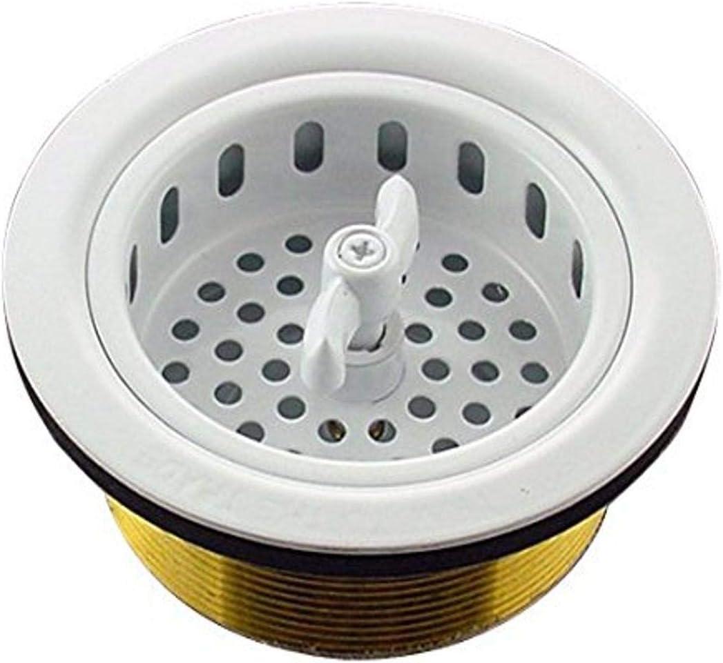 Mr. Scrappy Kitchen Sink Drain Assembly with Twist Lock Basket Strainer 21-DSB-WH