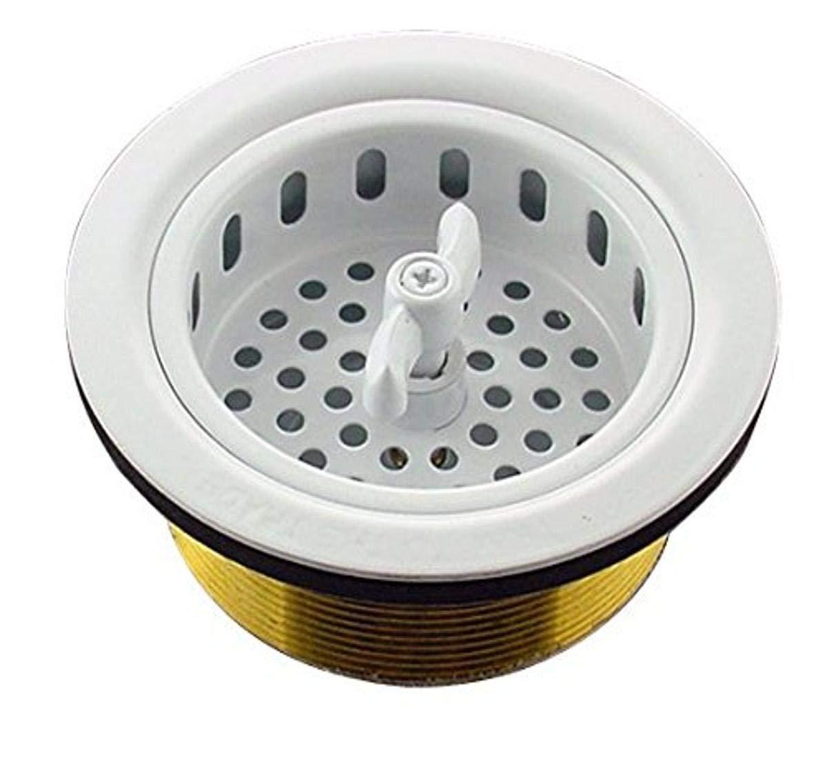 Mr. Scrappy Kitchen Sink Drain Assembly with Twist Lock Basket Strainer 21-DSB-WH
