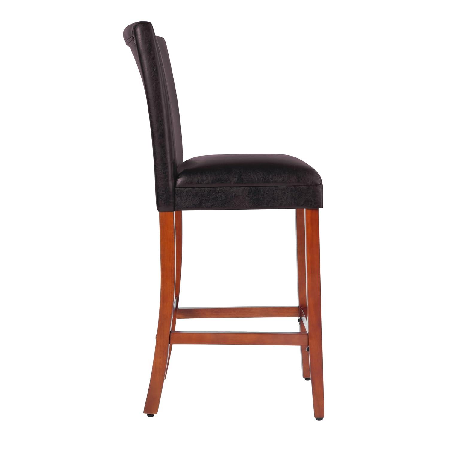 HomePop 29" Faux Leather Barstool, Multiple Colors