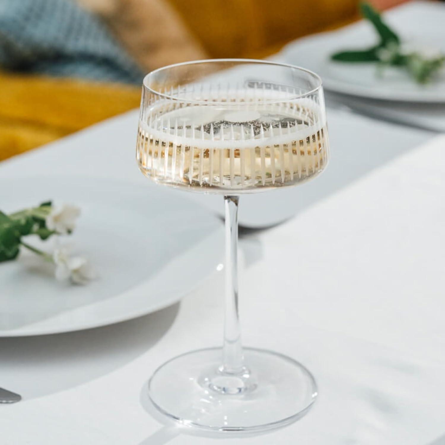 Stölzle Lausitz Soho 9.25 oz Champagne Coupe Glass - Set of 6, Dishwasher Safe Elegant Glassware for Celebrations & Cocktails - Ideal for Gifting & Entertaining for Home & Restaurant Use