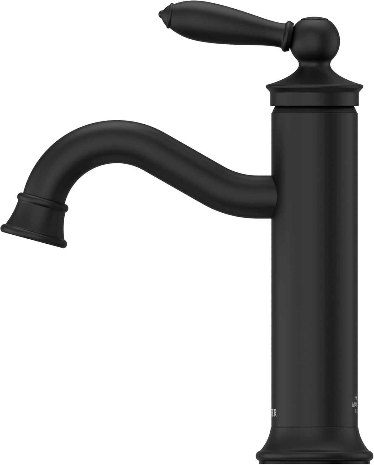 Matte Black Single Handle High Arc Bathroom Faucet