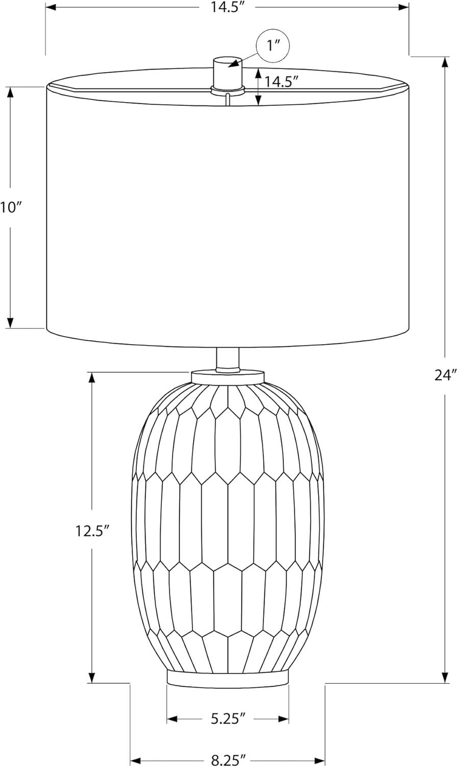 Lighting - 24"h Table Lamp - Cream Resin Base - Ivory Shade - Transitional Style