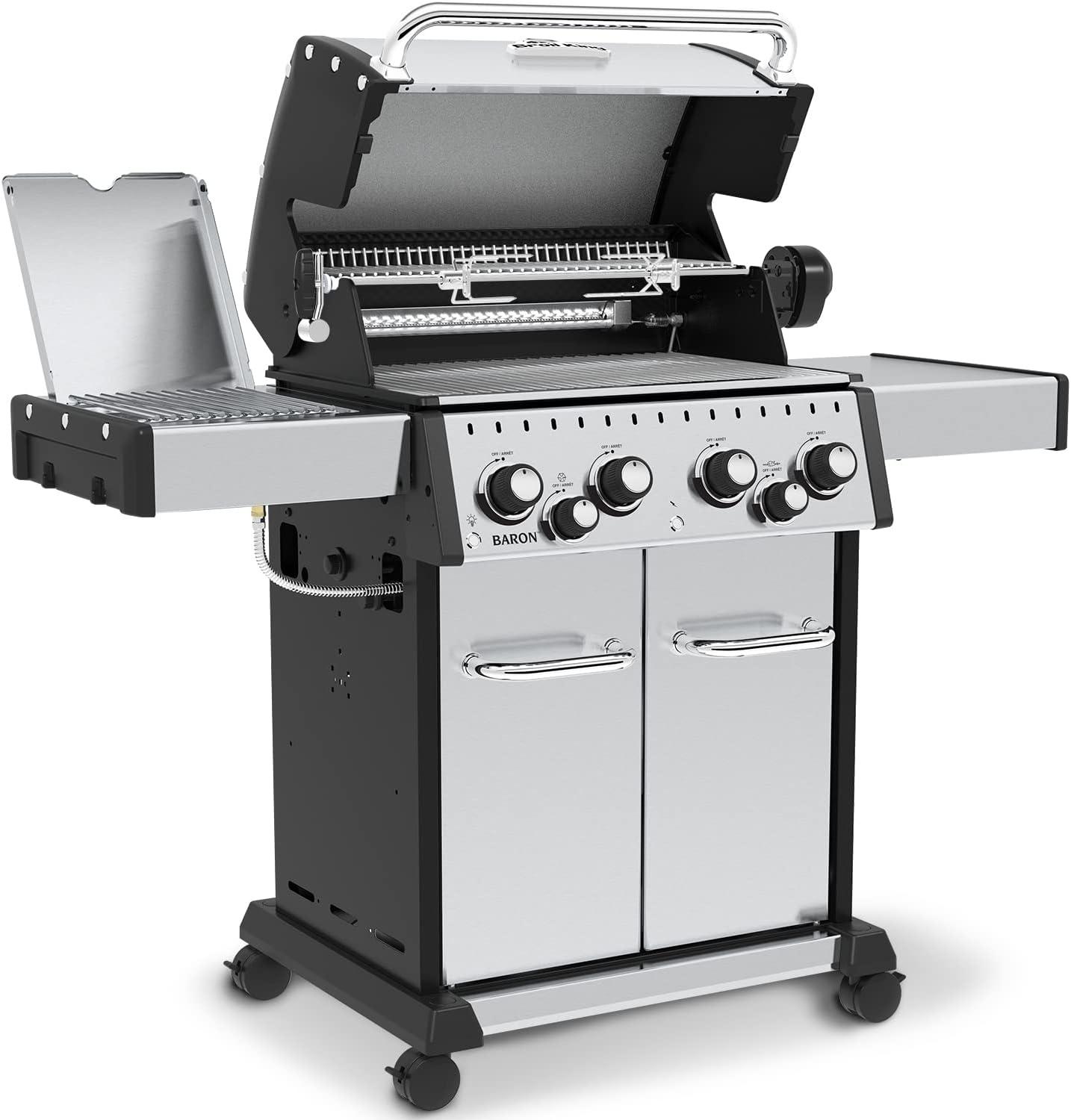 Broil King 875947 Baron S 490 Pro IR, Natural Gas (NG), Stainless Steel, Black