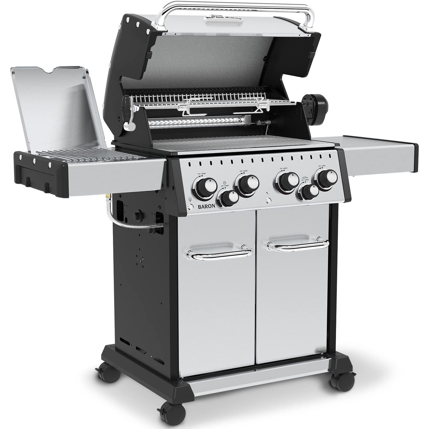 Broil King 875947 Baron S 490 Pro IR, Natural Gas (NG), Stainless Steel, Black