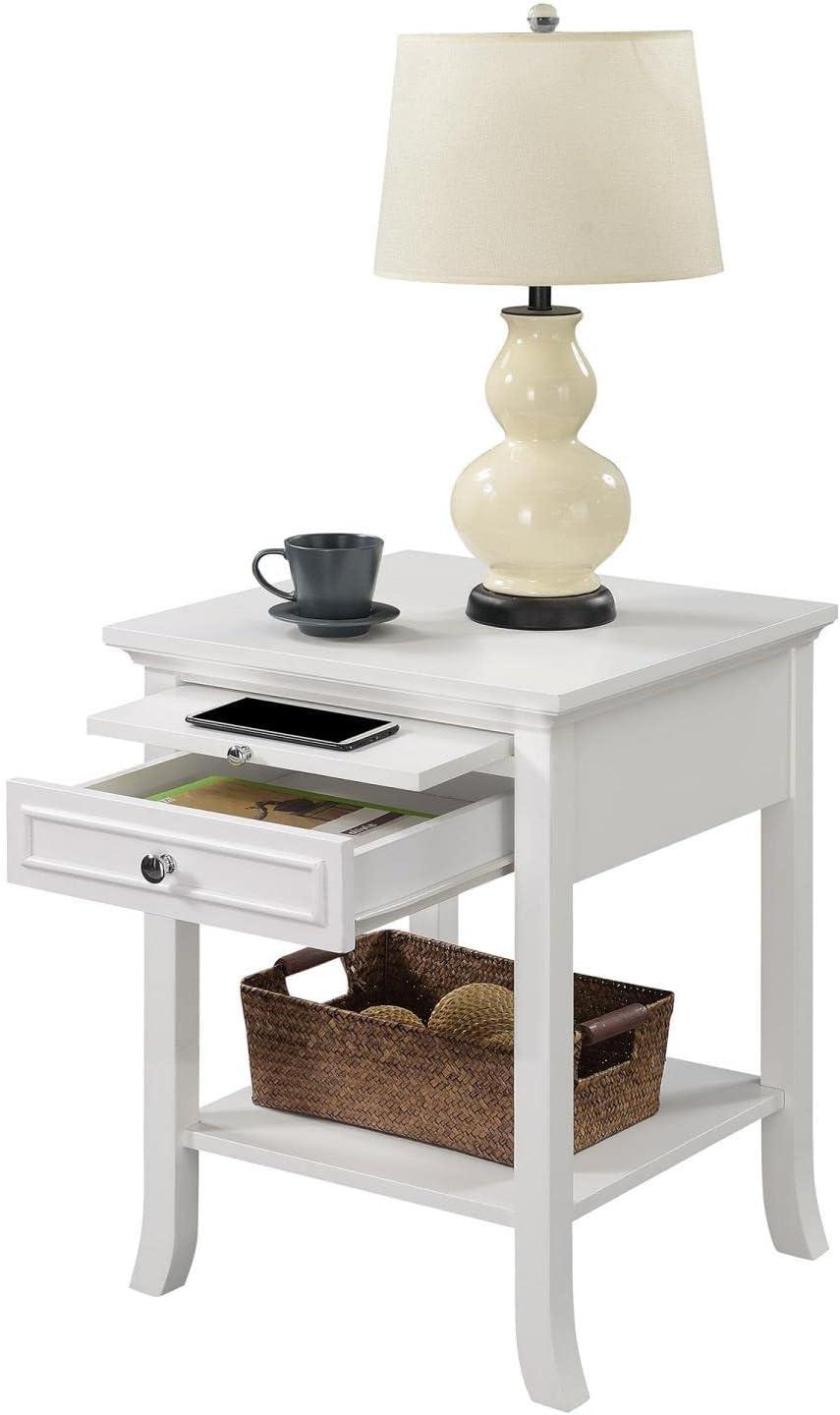 Convenience Concepts American Heritage Logan End Table in White Wood Finish