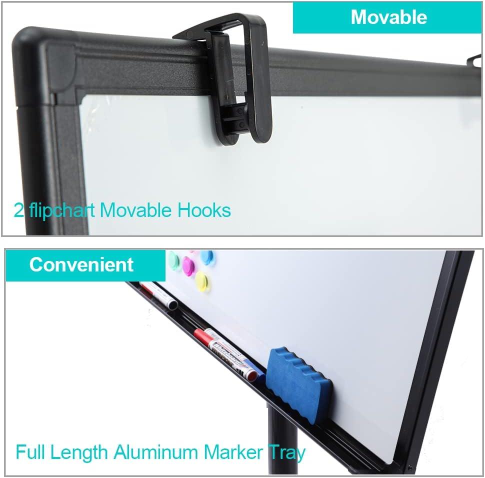 Adjustable Magnetic Whiteboard Easel with Tripod Stand and Flipchart
