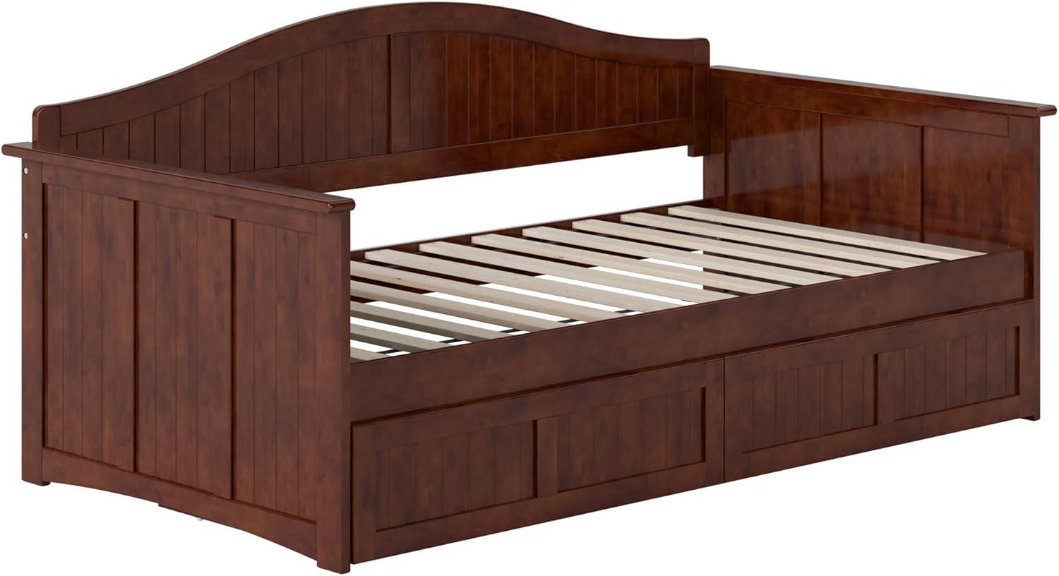 AFI Nantucket Twin Wood Daybed with Set of 2 Drawers in Walnut