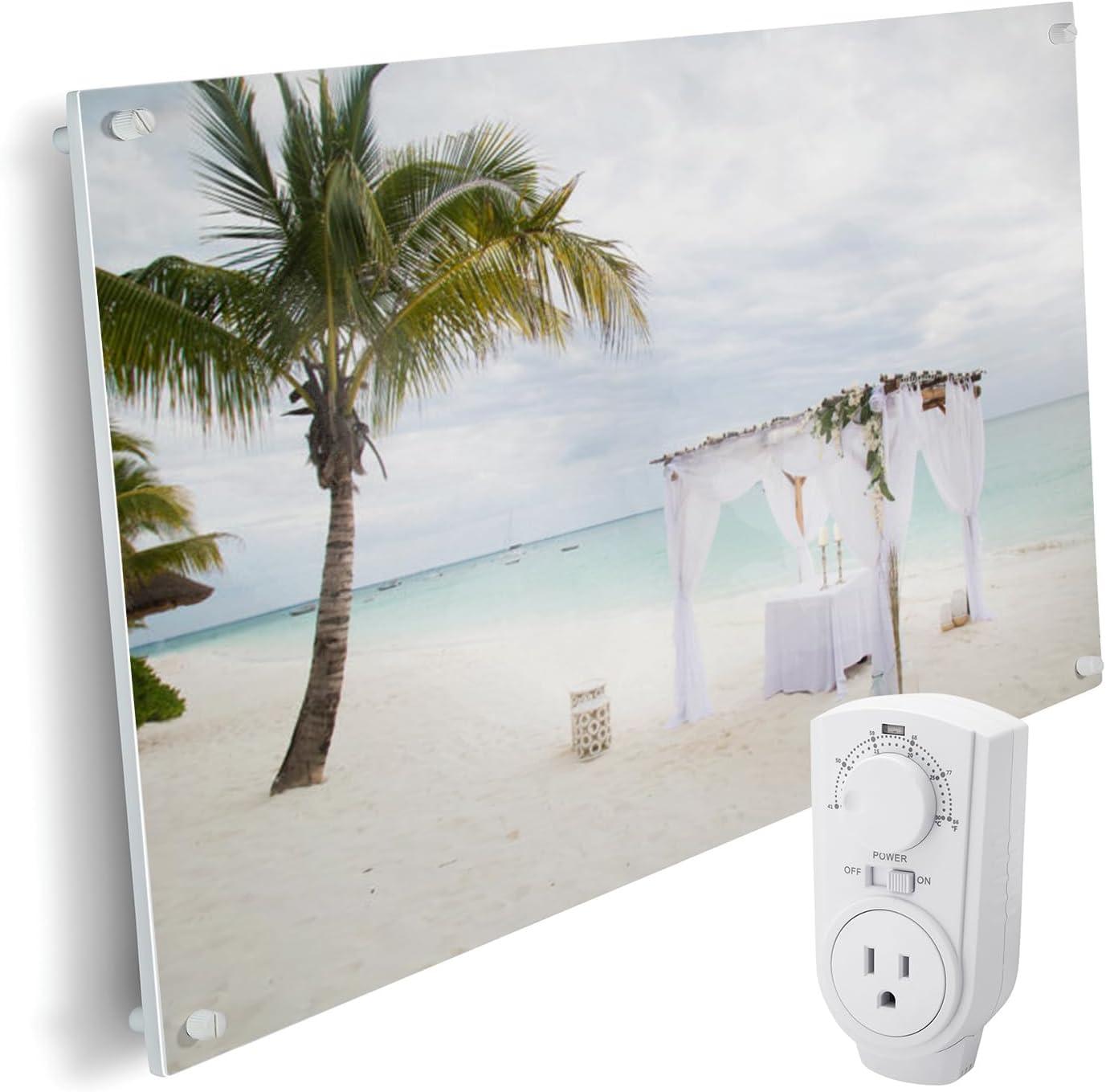 White Electric Wall Heater with Thermostat and Convection