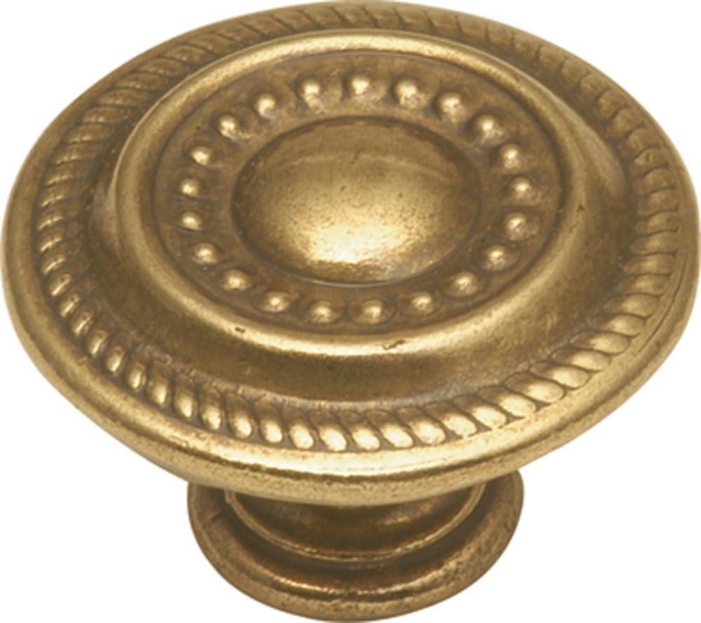 Polished Brass Traditional Round Cabinet Knob with Mounting Hardware