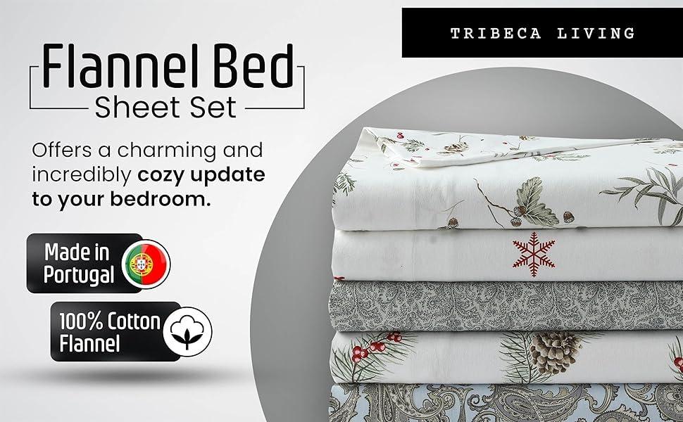 Tribeca Living Flannel Paisley Sheet Set