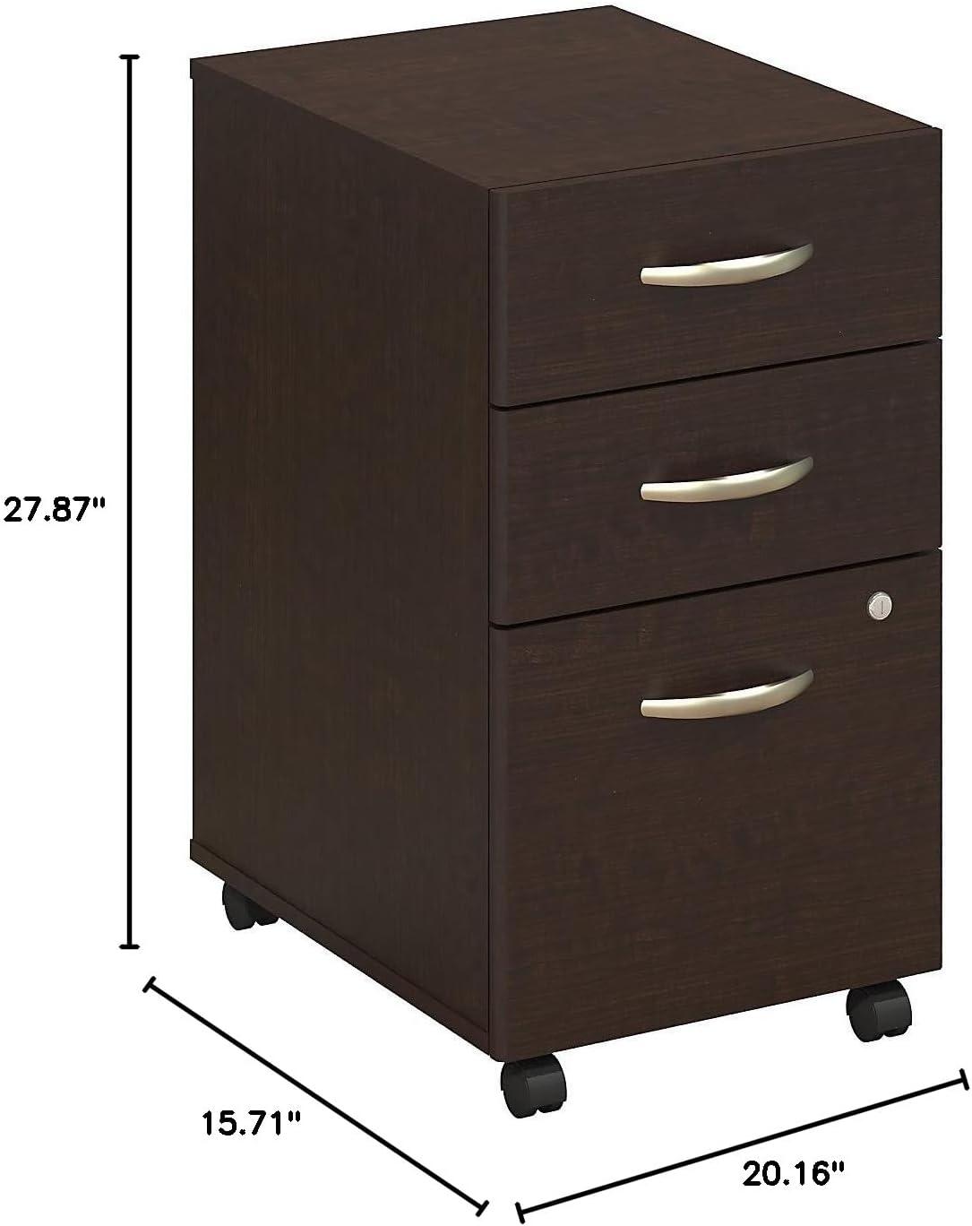 Series C 3 Drawer Assembled Mobile File Cabinet in Mocha Cherry -Engineered Wood