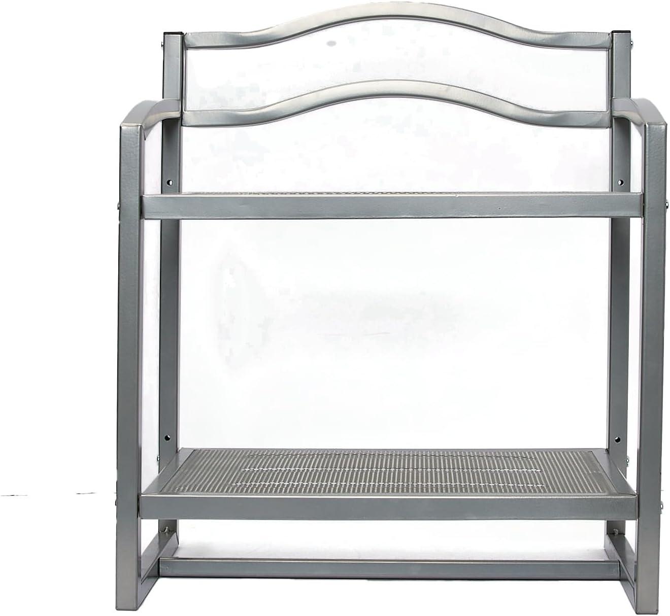 Household Essentials 2 Tier Metal Wall Mount Bathroom Storage Rack Silver