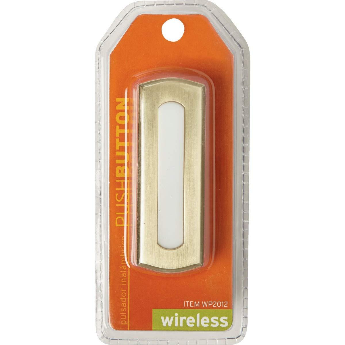 IQ America WP2012 Wireless Doorbell Pushbutton Replacement Colonial Style Non-lighted Pol Brass