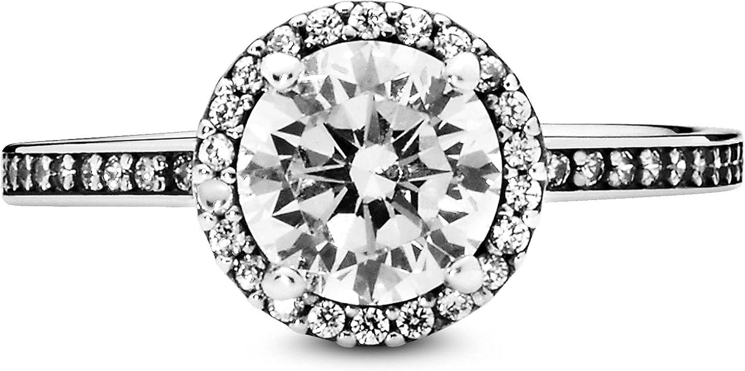 PANDORA Classic Elegance Ring, Sterling Silver, Clear Cubic Zirconia, Size 5