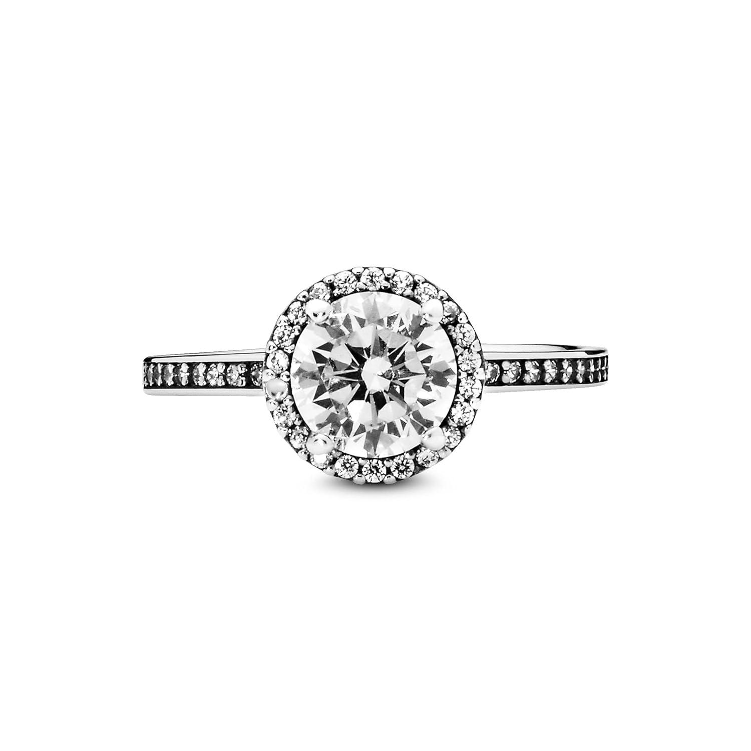 PANDORA Classic Elegance Ring, Sterling Silver, Clear Cubic Zirconia, Size 5
