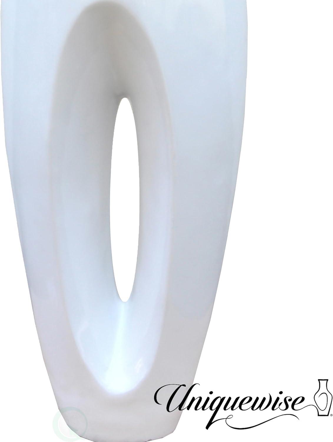 Elegant White Magnesium Oxide 40-inch Decorative Floor Vase