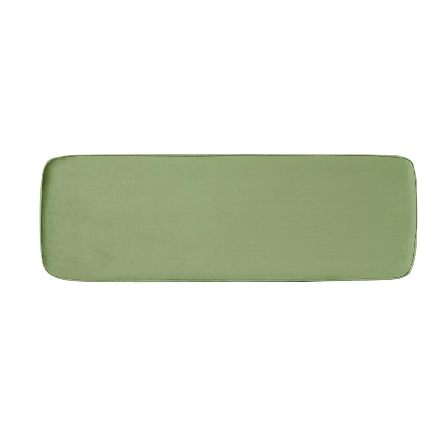 Large Modern Storage Bench Green Velvet - HomePop