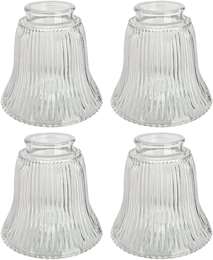 Aspen Creative Corporation 4.5'' H Glass Bell Ceiling Fan Fitter Shade (Set of 4)