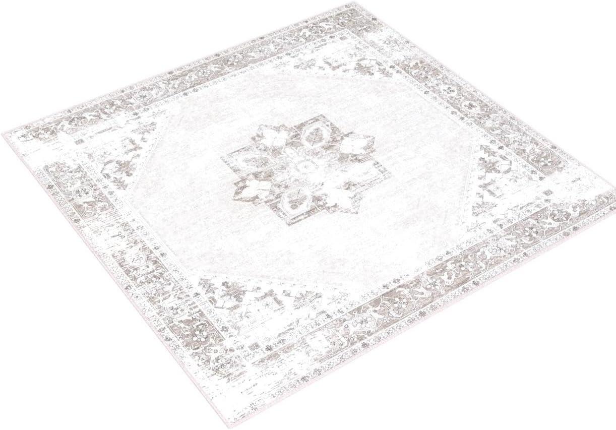 Tucson TSN102 Power Loomed Machine Washable Area Rug - Sage/Ivory - 6'x6' - Safavieh.