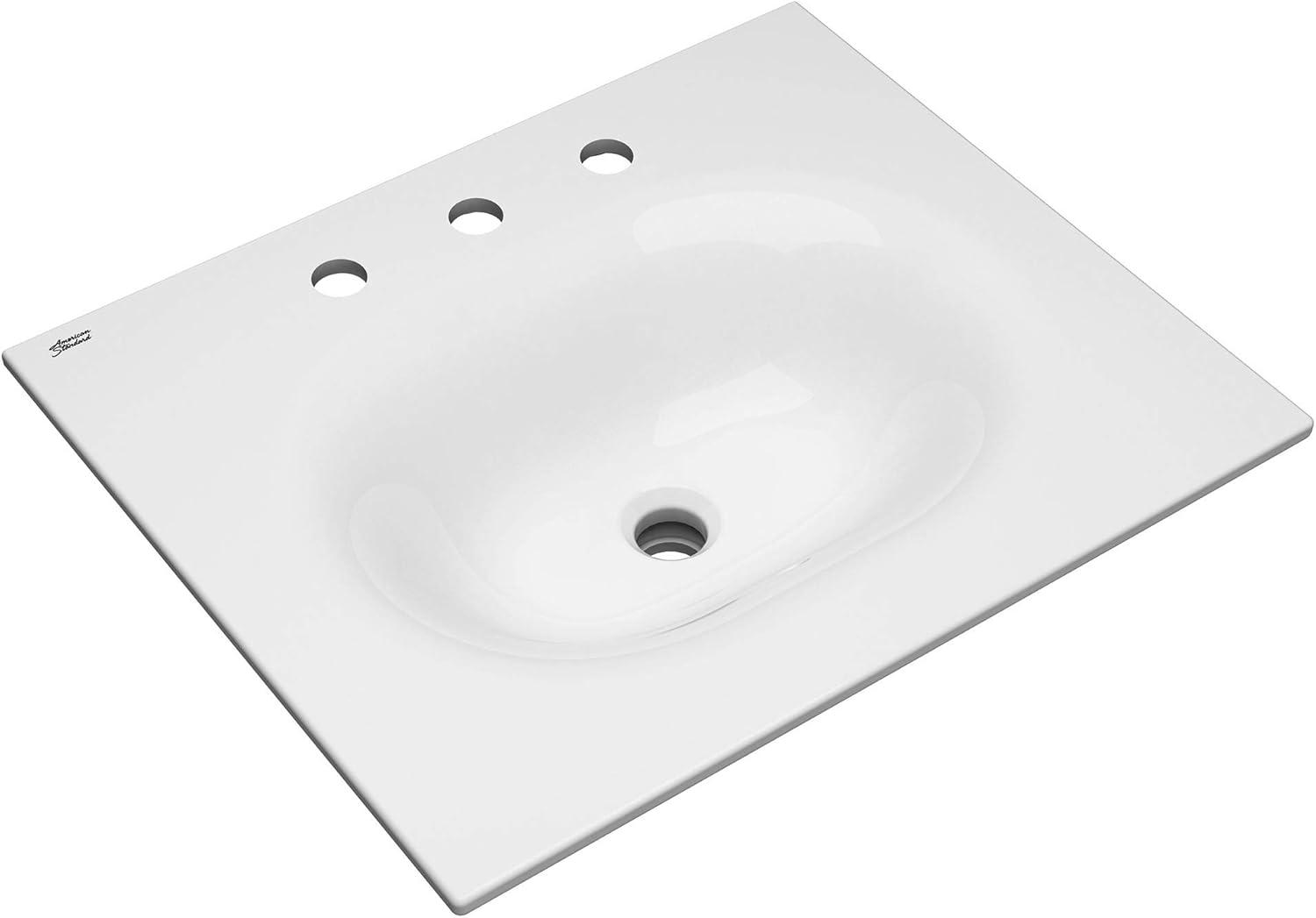 American Standard Studio S 20'' White Vitreous China Rectangular Bathroom Sink with Overflow