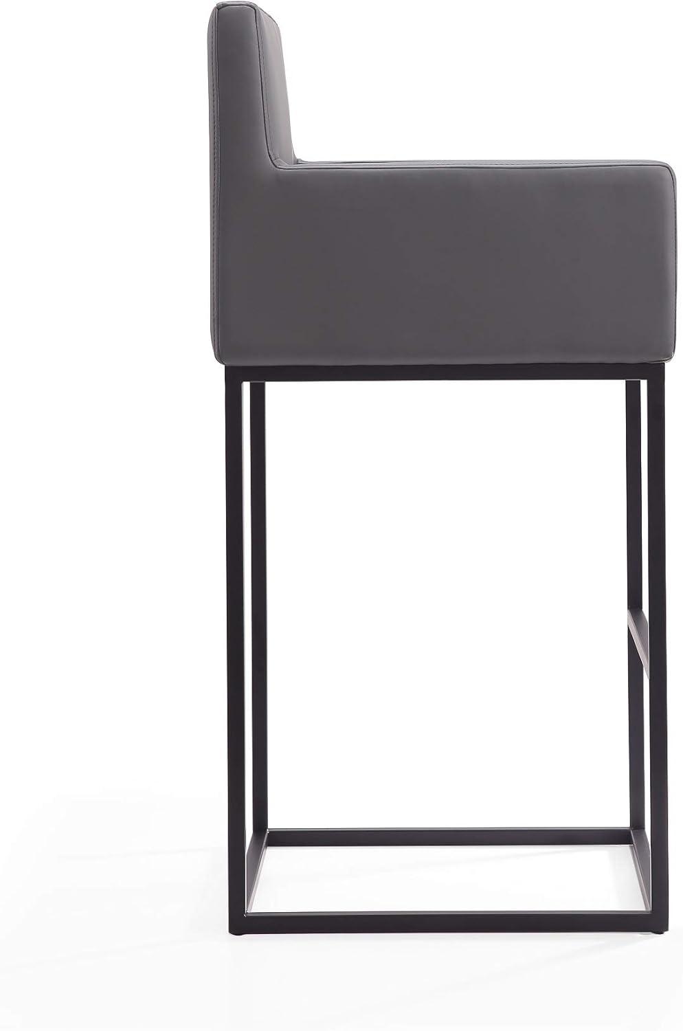 Ambassador Upholstered Metal Barstool - Manhattan Comfort