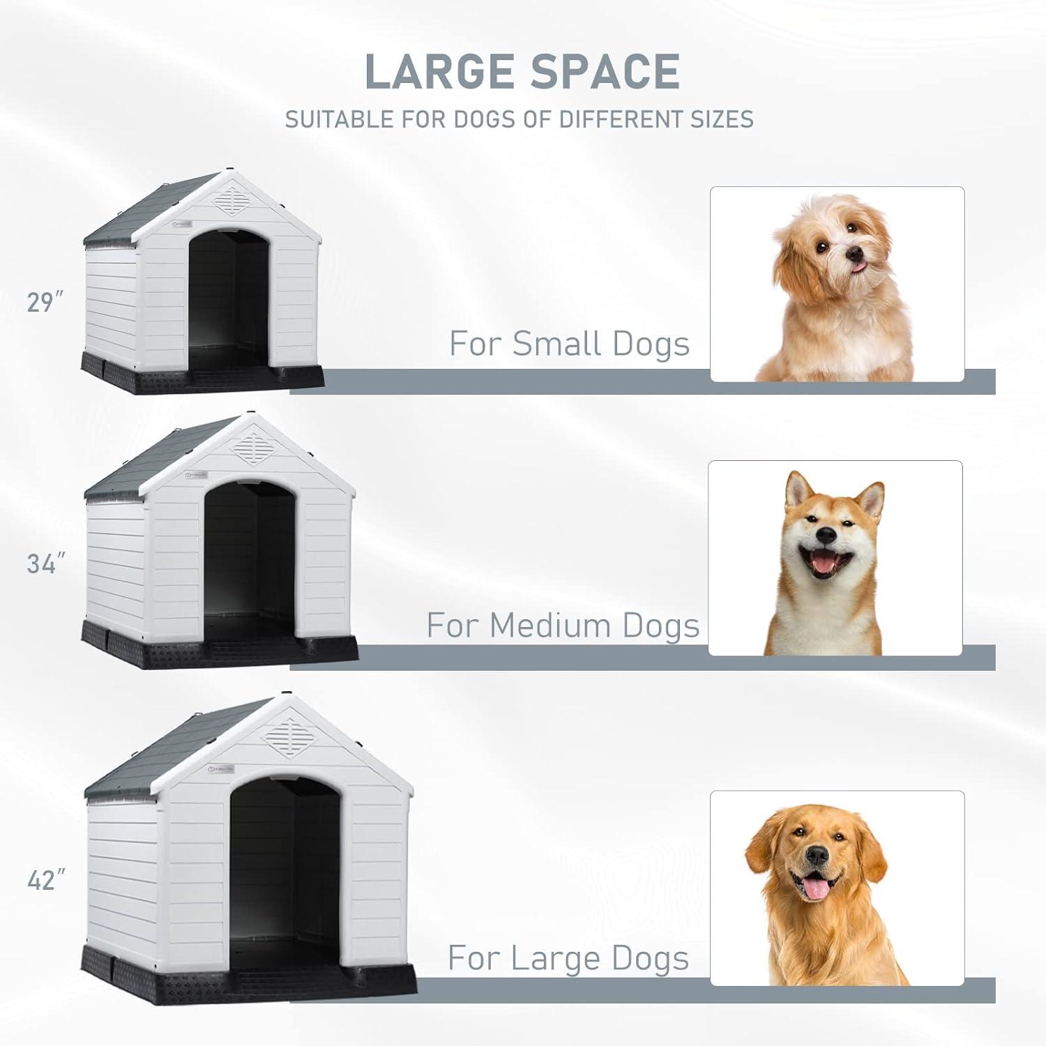 Large Gray Plastic Raised Floor Dog House