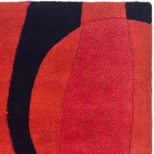 SAFAVIEH Soho Josie Abstract Wool Area Rug, Black/Red, 3'6" x 5'6"
