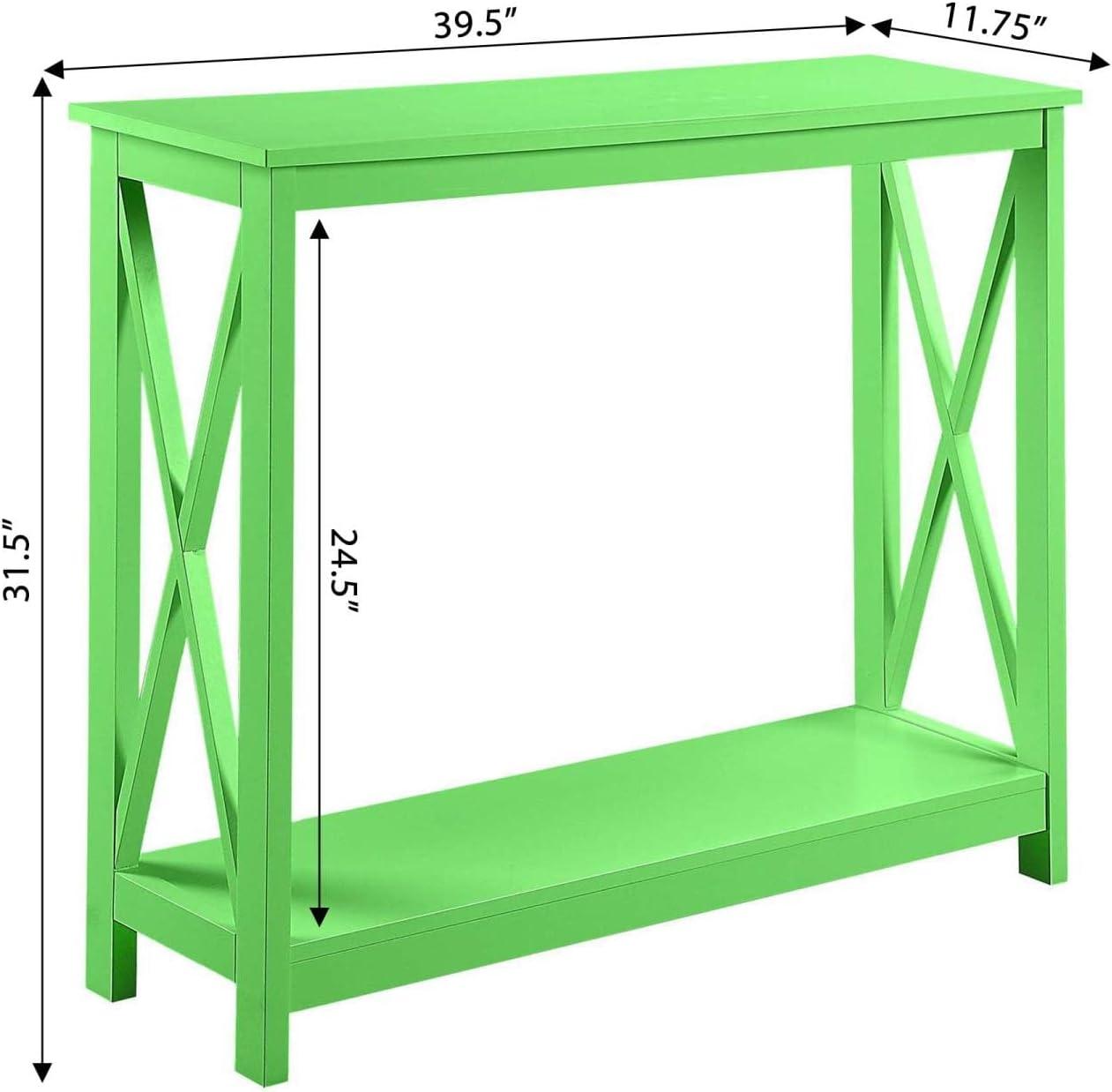 Convenience Concepts Oxford Console Table with Shelf, Lime Wood Finish