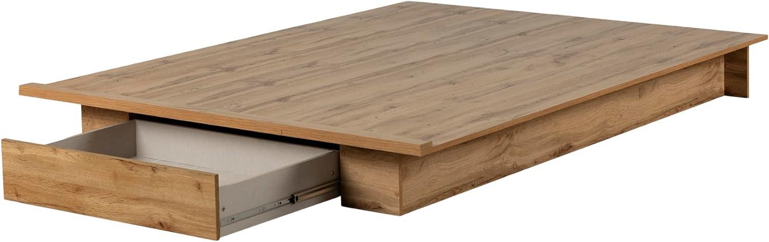 Nordik Oak Queen Platform Bed with Storage Drawer