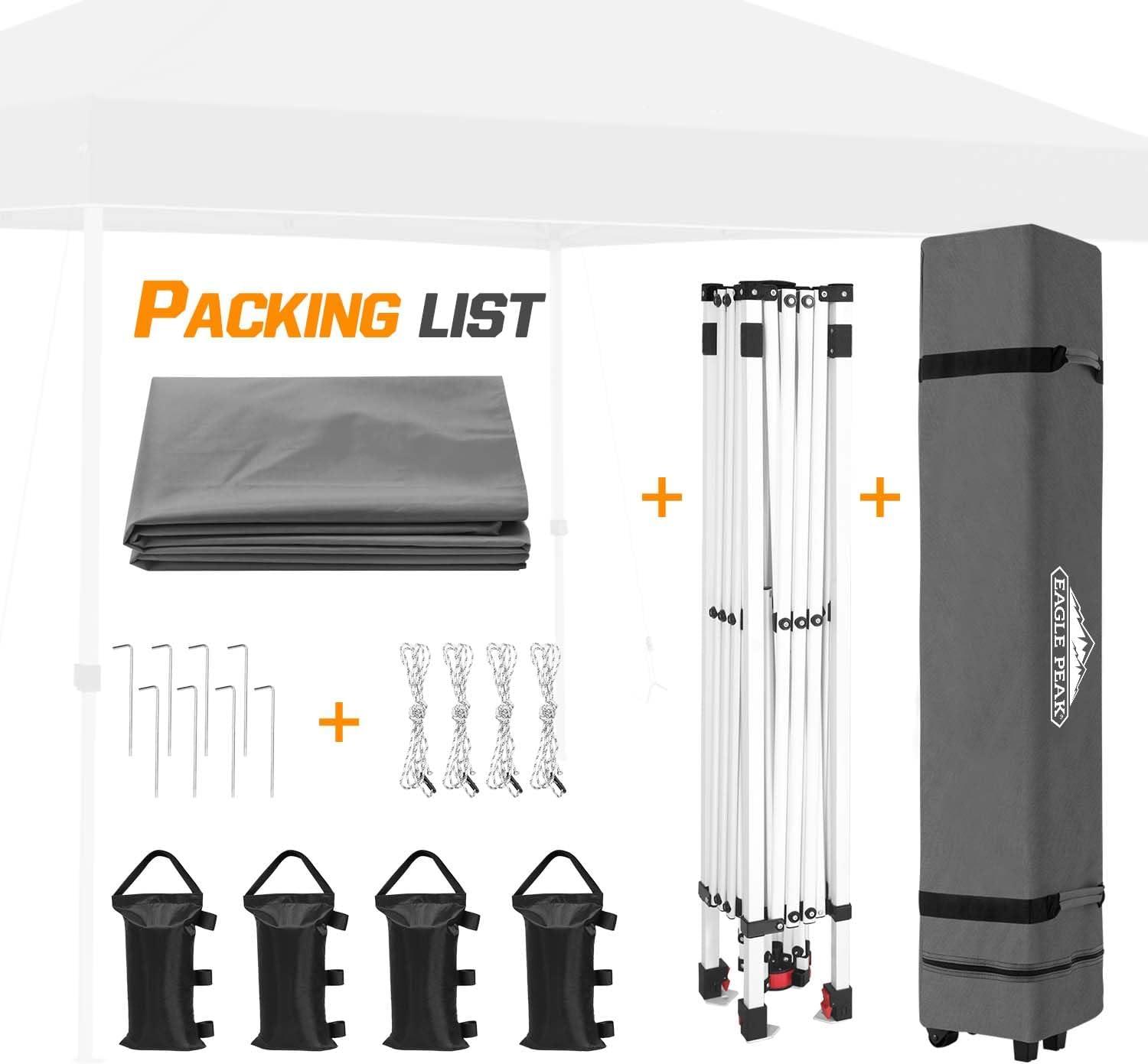 EAGLE PEAK Pop Up Canopies 10 Ft. W x 10 FT. D Metal Party Tent Canopy